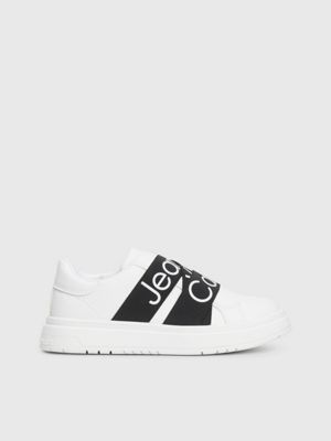 white kids slip-on trainers for kids gender inclusive calvin klein jeans