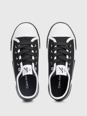 black kids canvas trainers for kids gender inclusive calvin klein jeans