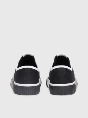 black kids canvas trainers for kids gender inclusive calvin klein jeans