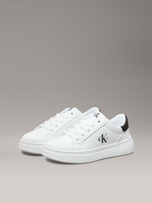 white / black kids trainers for kids gender inclusive calvin klein jeans