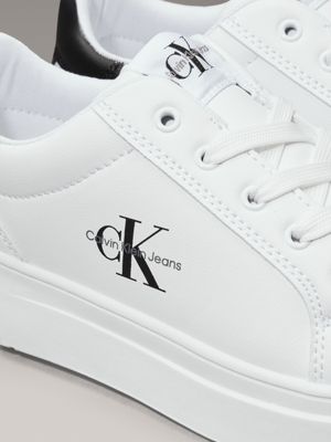 white / black kids trainers for kids gender inclusive calvin klein jeans