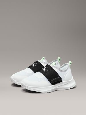 white / black kids and toddlers velcro trainers for kids gender inclusive calvin klein jeans