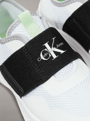 white / black kids and toddlers velcro trainers for kids gender inclusive calvin klein jeans