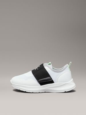 white / black kids and toddlers velcro trainers for kids gender inclusive calvin klein jeans