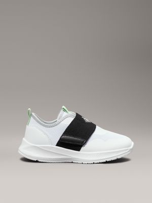 white / black kids and toddlers velcro trainers for kids gender inclusive calvin klein jeans