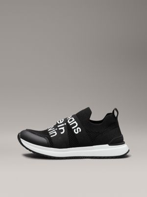 black kids slip-on sock trainers for kids gender inclusive calvin klein jeans