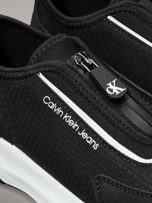 black kids zip trainers for kids gender inclusive calvin klein jeans