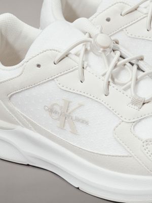 beige/white kids trainers for kids gender inclusive calvin klein jeans