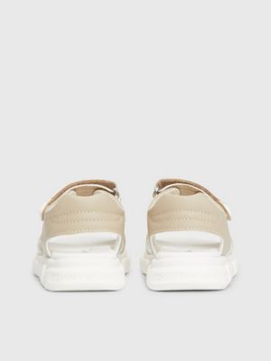 beige kids and toddlers velcro sandals for boys calvin klein jeans