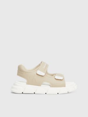 beige kids and toddlers velcro sandals for boys calvin klein jeans