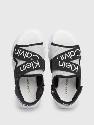 grey/black kids logo sandals for boys calvin klein jeans