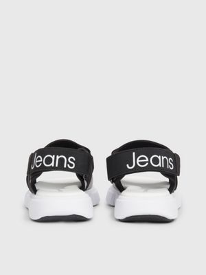 grey/black kids logo sandals for boys calvin klein jeans