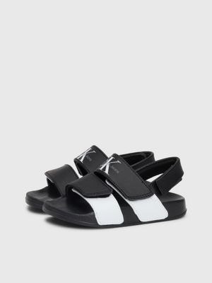 black/white kids and toddlers velcro sandals for kids gender inclusive calvin klein jeans