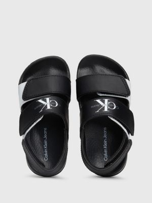 black/white kids and toddlers velcro sandals for kids gender inclusive calvin klein jeans