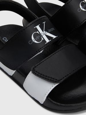 black/white kids and toddlers velcro sandals for kids gender inclusive calvin klein jeans