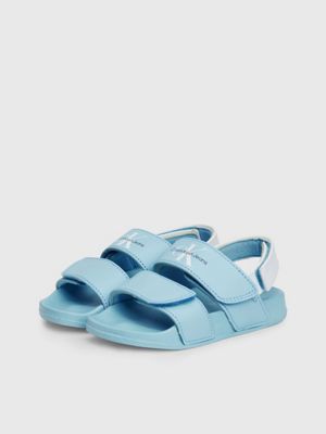 sky blue/white kids and toddlers velcro sandals for kids gender inclusive calvin klein jeans