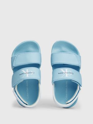 sky blue/white kids and toddlers velcro sandals for kids gender inclusive calvin klein jeans