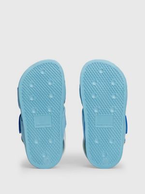 sky blue/white kids and toddlers velcro sandals for kids gender inclusive calvin klein jeans