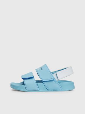 sky blue/white kids and toddlers velcro sandals for kids gender inclusive calvin klein jeans