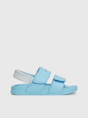 sky blue/white kids and toddlers velcro sandals for kids gender inclusive calvin klein jeans