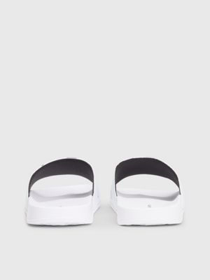 white kids logo sliders for kids gender inclusive calvin klein jeans