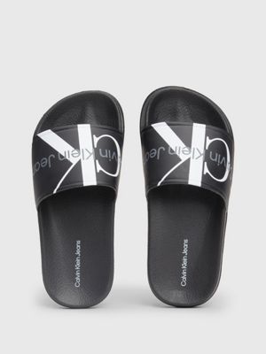 black kids logo sliders for kids gender inclusive calvin klein jeans