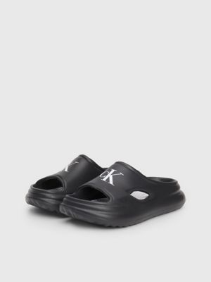 black kids sliders for kids gender inclusive calvin klein jeans