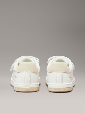 off white/beige toddlers and kids velcro trainers for girls calvin klein jeans