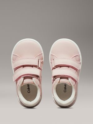 pink/ivory toddlers and kids velcro trainers for girls calvin klein jeans