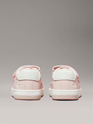 pink/ivory toddlers and kids velcro trainers for girls calvin klein jeans