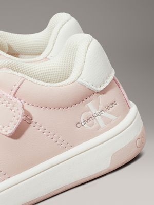 pink/ivory toddlers and kids velcro trainers for girls calvin klein jeans