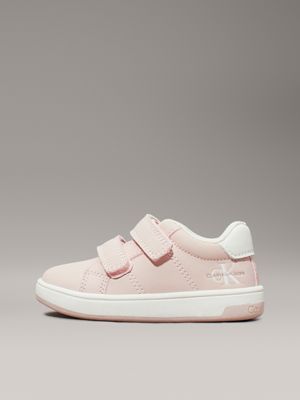 pink/ivory toddlers and kids velcro trainers for girls calvin klein jeans