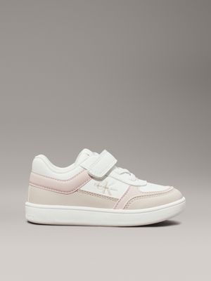 beige toddlers and kids velcro trainers for girls calvin klein jeans