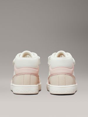 beige/off white/pink toddlers and kids high-top trainers for girls calvin klein jeans