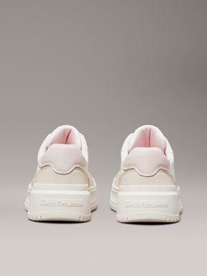 beige/off white/pink kids trainers for girls calvin klein jeans