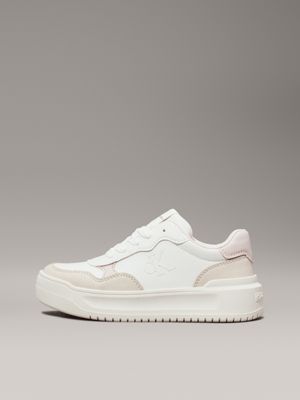 beige/off white/pink kids trainers for girls calvin klein jeans