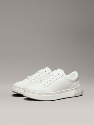 off white/beige kids trainers for girls calvin klein jeans