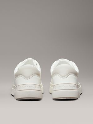 off white/beige kids trainers for girls calvin klein jeans