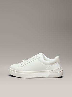 off white/beige kids trainers for girls calvin klein jeans