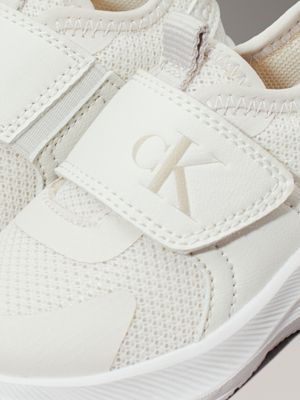 ivory toddlers and kids velcro trainers for girls calvin klein jeans