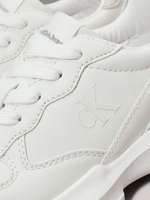 off white/beige kids trainers for girls calvin klein jeans