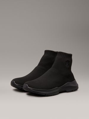 black kids high-top sock trainers for girls calvin klein jeans