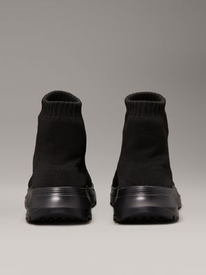 black kids high-top sock trainers for girls calvin klein jeans