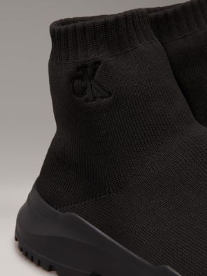 black kids high-top sock trainers for girls calvin klein jeans