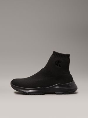 black kids high-top sock trainers for girls calvin klein jeans