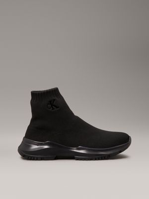 black kids high-top sock trainers for girls calvin klein jeans