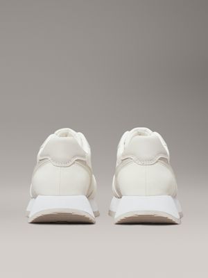 off white/beige kids trainers for girls calvin klein jeans