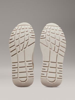 off white/beige kids trainers for girls calvin klein jeans