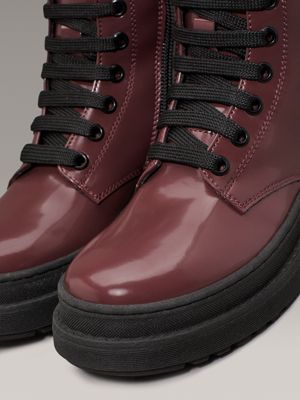 bordeaux kids lace-up boots with zip for girls calvin klein jeans