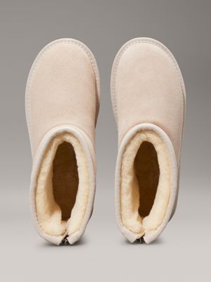 taupe kids suede boots for girls calvin klein jeans